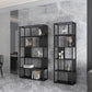 Industrial Metal Bookshelf Standard Black Open Back Bookcase with Shelves Clearhalo 'Bookcases' 'furn' 'furn_bookcases' 'Furniture' 'Office Furniture' 1200x1200_fd6e708e-e9af-4d0f-b2ab-f16704a98036