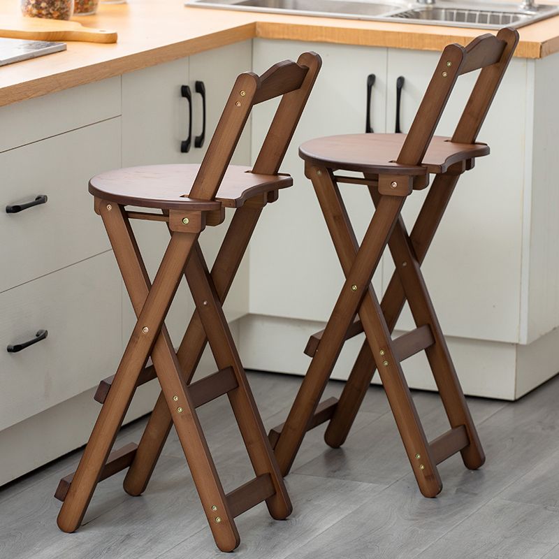 Contemporary Solid Wood Folding Bar Stool Indoor Barstools With Low Back Clearhalo 'Bar Furniture' 'Bar Stools' 'bar_stools' 'furn' 'furn_bar_stools' 'furniture_bar_stools' 'Kitchen & Dining Furniture' 'kitchen&dining_furn' 'kitchen' 'kitchen_furn' Furniture' 1200x1200_fd6fa732-bf61-430d-a2fd-dce56558cd6a