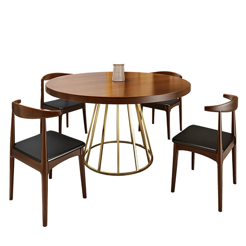 Contemporary Round Wood Table Standard Height Dining Table with Pedestal Base Clearhalo ' dining_table' 'Dining Tables & Seating' 'Dining Tables' 'furn' 'furn_dining_table' 'Furniture' 'furniture_dining_table' 'Kitchen & Dining Furniture' 'kitchen&dining_furn' 'kitchen' 'kitchen_dining_table' 1200x1200_fd7046ae-fc3e-4069-b0d9-39ae39866ab8