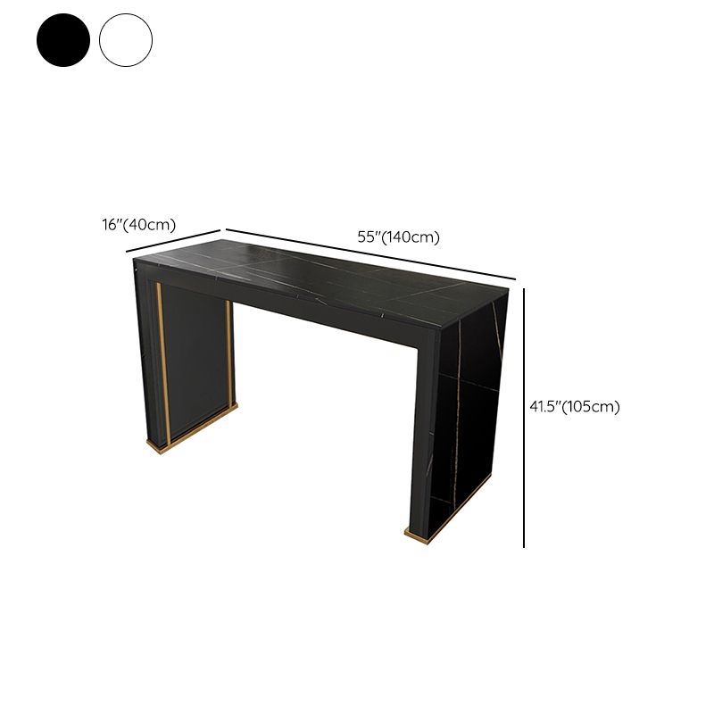 Modernes Bartisch-Set, 1/3-teilig, rechteckiger Bartisch mit Steinplatte und gepolsterte Hocker