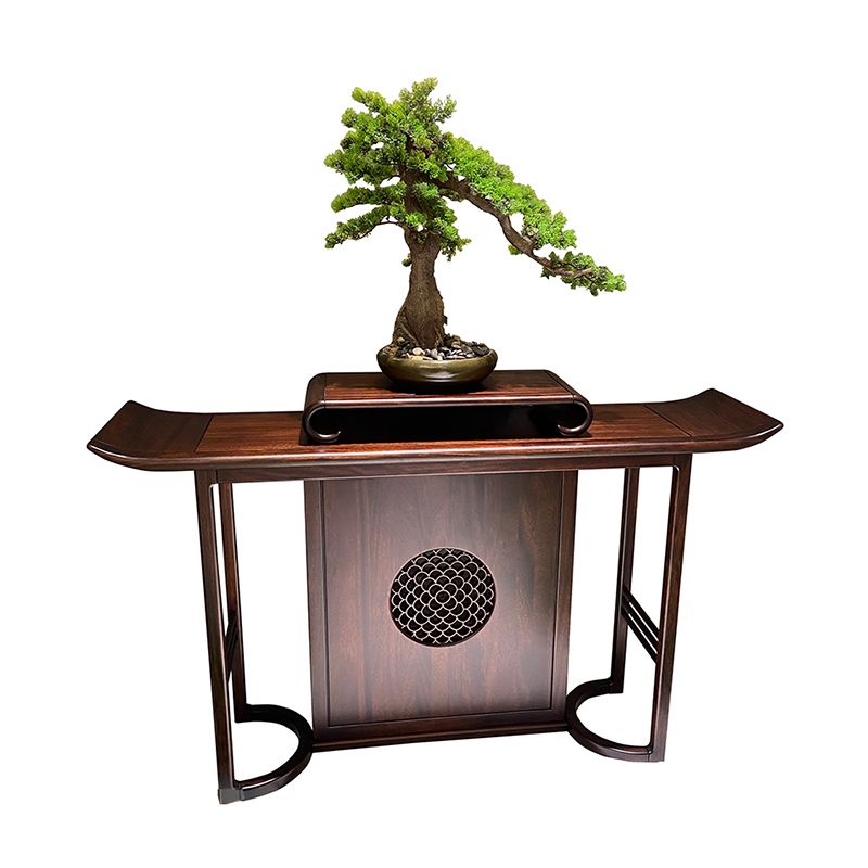 Tavolo console contemporanea a forma di rettangolo tavolo da divano console in legno massiccio marrone