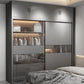 Modern Style Glass Wardrobe Gray Colour Soft Close Drawer Wardrobe Closet Clearhalo 'Armoires & Wardrobes' 'armoires_wardrobes' 'Bedroom Furniture' 'furn' 'furn_armoires_wardrobes' 'Furniture' 1200x1200_fd748fc5-9b39-4f33-99e6-f8b9116de514