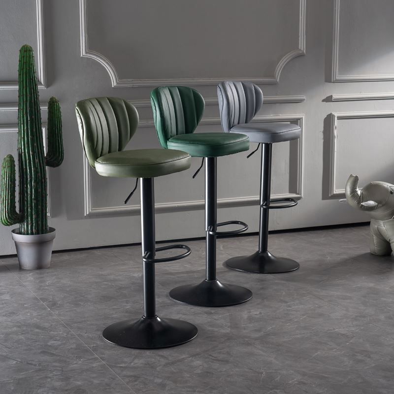 Industrial Design Armless Low Back Counter Stools for Home Leather Stools Clearhalo 'Bar Furniture' 'Bar Stools' 'bar_stools' 'furn' 'furn_bar_stools' 'Furniture' 'furniture_bar_stools' 'Kitchen & Dining Furniture' 1200x1200_fd7608f7-9c98-4521-8453-a3e18f4a7014