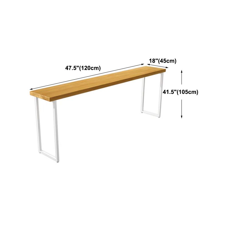 Modern White Iron Bar Dining Table Rectangle Pine Wood Indoor Bistro Table Clearhalo 'Bar Furniture' 'Bar Tables' 'bar_tables' 'furn' 'furn_bar_tables' 'Furniture' 'furniture_bar_tables' 'Kitchen & Dining Furniture' 1200x1200_fd774805-a0af-4bc8-8ad1-55737b18d7ba