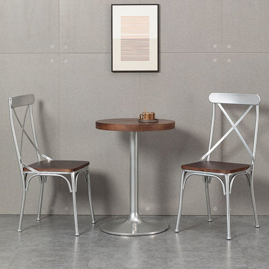 Industrial Coffee Shop Metal Side Chair Black Cross Back Folding Chair Clearhalo ' kitchen&dining_furn' 'Dining Chairs' 'Dining Tables & Seating' 'dining_chair' 'furn' 'furn_dining_chair' 'Furniture' 'furniture_dining_chair' 'Kitchen & Dining Furniture' 'kitchen' 1200x1200_fd77c63f-1514-4d5b-aea0-0d50a861b037