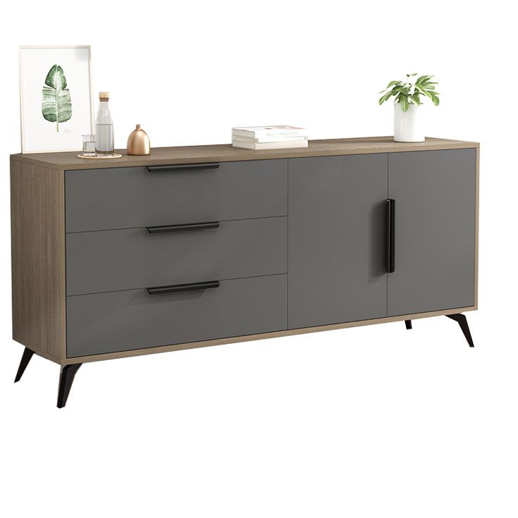 Console TV in legno contemporanea da 16 "D Wooden Console chiusa TV stand con 3-cassetto