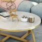 Glam Cross Legs Coffee Table Faux Marble Round Cocktail Table Clearhalo 'Coffee & Accent Tables' 'Coffee Tables' 'coffee_tables' 'furn' 'furn_coffee_tables' 'Furniture' 'Living Room Furniture' 1200x1200_fd7a1e3e-cf76-4476-9c8e-275f2d978e09