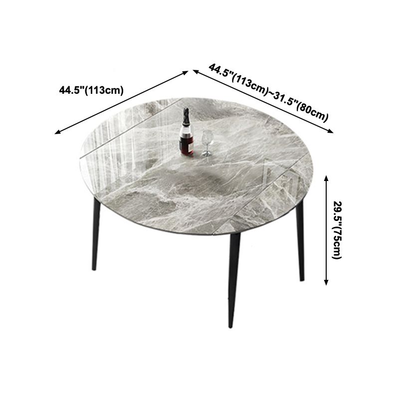 Modern Round Sintered Stone Table Standard Kitchen Dining Table in Gray Clearhalo ' dining_table' 'Dining Tables & Seating' 'Dining Tables' 'furn' 'furn_dining_table' 'Furniture' 'furniture_dining_table' 'Kitchen & Dining Furniture' 'kitchen&dining_furn' 'kitchen' 'kitchen_dining_table' 1200x1200_fd7a4697-55e4-41b4-9dc3-c999c709b928