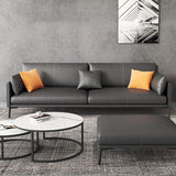 32.28" H Scandinavian Standard Square Arm Sofa with Pillow Back in Brown Finish