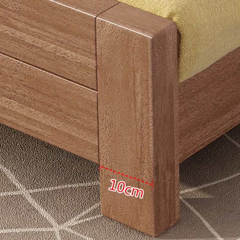 Panel de nogal escandinavo rectangular con marco de cama de cabecera