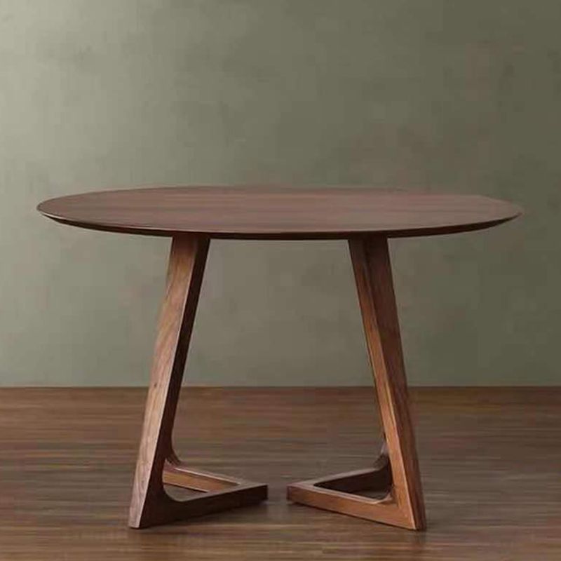 Round Ash Wood Dining Table Modern Solid Wood Table with Metal Double Pedestal Clearhalo ' dining_table' 'Dining Tables & Seating' 'Dining Tables' 'furn' 'furn_dining_table' 'Furniture' 'furniture_dining_table' 'Kitchen & Dining Furniture' 'kitchen&dining_furn' 'kitchen' 'kitchen_dining_table' 1200x1200_fd7b1d29-f3e3-4352-b4d9-c5165adc15ae