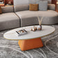 17.7"H Modern Metal Frame Single Foot Base Slate Oval Coffee Table Clearhalo 'Coffee & Accent Tables' 'Coffee Tables' 'coffee_tables' 'furn' 'furn_coffee_tables' 'Furniture' 'Living Room Furniture' 1200x1200_fd7b8c52-1746-4938-8688-a4b24d6893cc