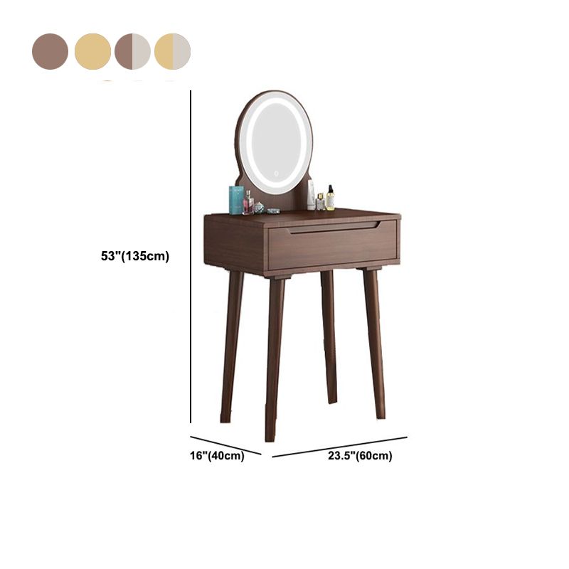 1/4-Drawer Wooden Vanity Makeup Table Set Vanity Stool - 53.15" H Clearhalo 'Bedroom Furniture' 'furn' 'furn_makeup_vanities' 'Furniture' 'Makeup Vanities' 'makeup_vanities' 1200x1200_fd7cf2fb-7b12-4bf9-ab4b-2fa9a9ee0148