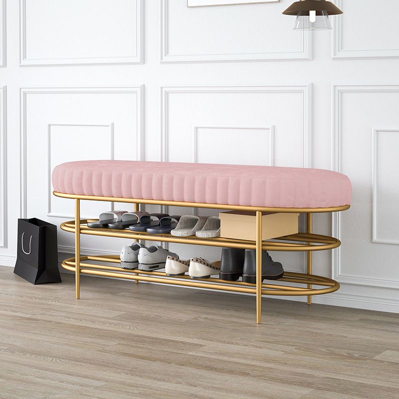 13.78" W 17.71" H Glam Entryway Bench Foam Bench with 2 Shelves Clearhalo 'Benches' 'Chairs & Seating' 'furn' 'furn_benches' 'Furniture' 'Living Room Furniture' 1200x1200_fd804ece-3a58-4440-a85f-cb7fa7429ac4