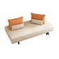 Modern Convertible Sofa Bed Armless Sofa with Pillows in Beige
