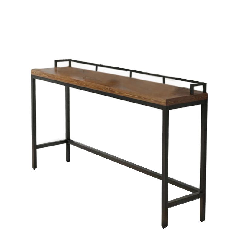 41.3-inch Wood Top Table Industrial Style Pub Table with Metal Base Clearhalo 'Bar Furniture' 'Bar Tables' 'bar_tables' 'furn' 'furn_bar_tables' 'Furniture' 'Kitchen & Dining Furniture' 1200x1200_fd80bb6d-08fe-434d-a8e7-477a311445ce