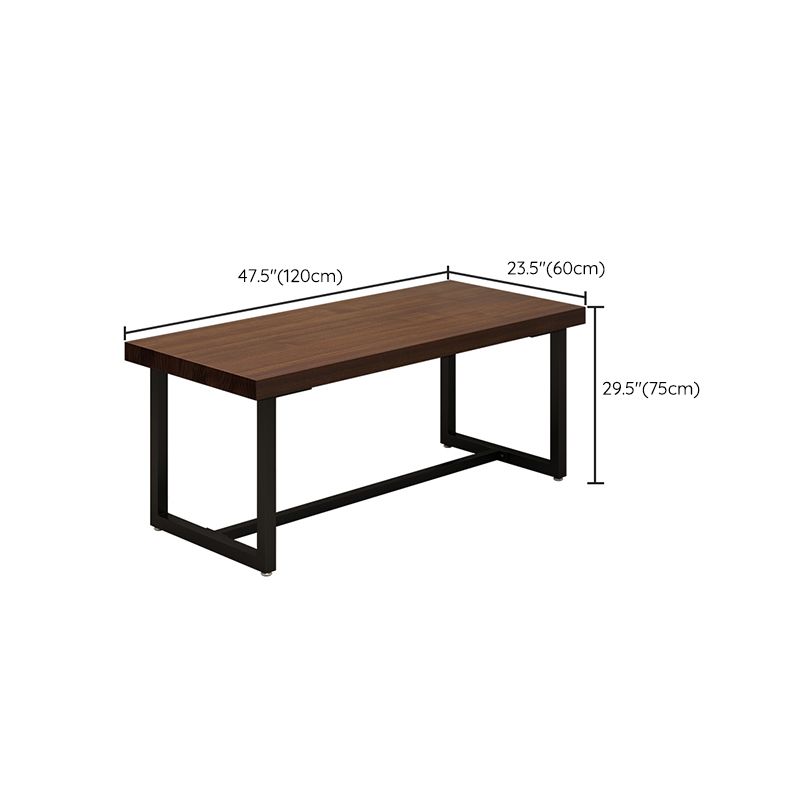 Solid Wood Fixed Dining Table Industrial Kitchen Table with Trestle Base Clearhalo 'Dining Tables & Seating' 'Dining Tables' 'dining_table' 'furn' 'furn_dining_table' 'Furniture' 'Kitchen & Dining Furniture' 1200x1200_fd80e0a8-db6c-4a77-8f55-5c873f0e7378