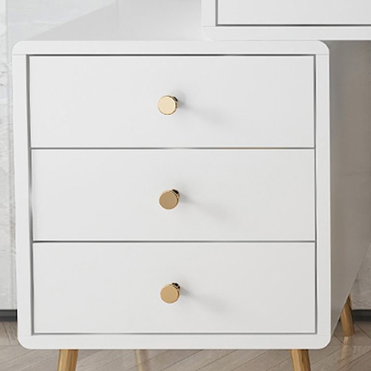 Wood and Metal Vanity Table with Stool Accent 5 Drawers Makeup Desk Clearhalo 'Bedroom Furniture' 'furn' 'furn_makeup_vanities' 'Furniture' 'Makeup Vanities' 'makeup_vanities' 1200x1200_fd814f9e-3d17-44b0-85ce-eba1056c1e89