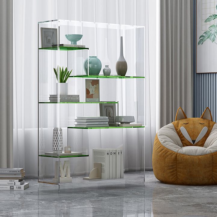 Contemporary Closed Back Standard Bookshelf Acrylic Bookcase Clearhalo 'Bookcases' 'furn' 'furn_bookcases' 'Furniture' 'Office Furniture' 1200x1200_fd82d7cf-923f-4fba-8ac2-3a61c5ff758c