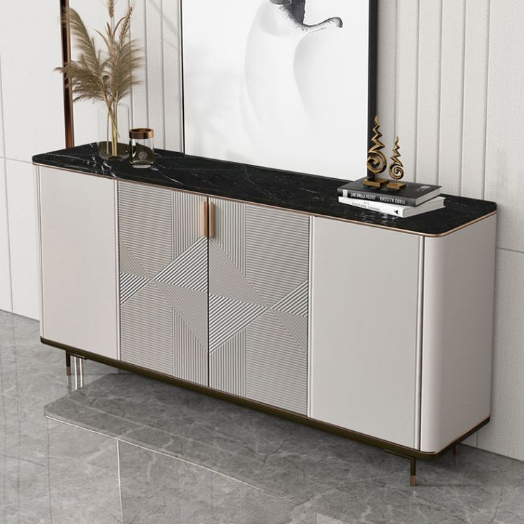 Glam Style Buffet Sideboard Stone Sideboard Buffet with Cabinets Clearhalo 'buffet_sideboard' 'Buffets & Sideboards' 'furn' 'furn_buffet_sideboard' 'Furniture' 'Kitchen & Dining Furniture' 1200x1200_fd83a7a6-a95a-472f-a833-a0d76eabc7a8