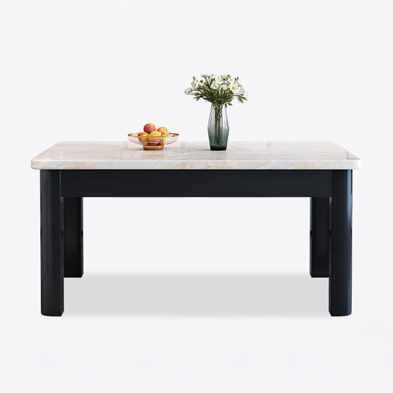Contemporary Style Rectangle Marble Fixed Dinner Table with 4 Legs Clearhalo 'Dining Tables & Seating' 'Dining Tables' 'dining_table' 'furn' 'furn_dining_table' 'Furniture' 'Kitchen & Dining Furniture' 1200x1200_fd846948-cebc-4017-9d0b-0e1e01079894