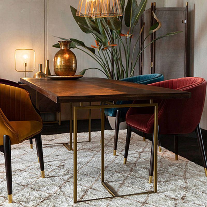 Contemporary Solid Wood Standard Dining Table Rectangle Kitchen Dining Table with Double Pedestal Clearhalo ' dining_table' 'Dining Tables & Seating' 'Dining Tables' 'furn' 'furn_dining_table' 'Furniture' 'furniture_dining_table' 'Kitchen & Dining Furniture' 'kitchen&dining_furn' 'kitchen' 'kitchen_dining_table' 1200x1200_fd853d5e-64f4-43cc-b099-c69853b625f6