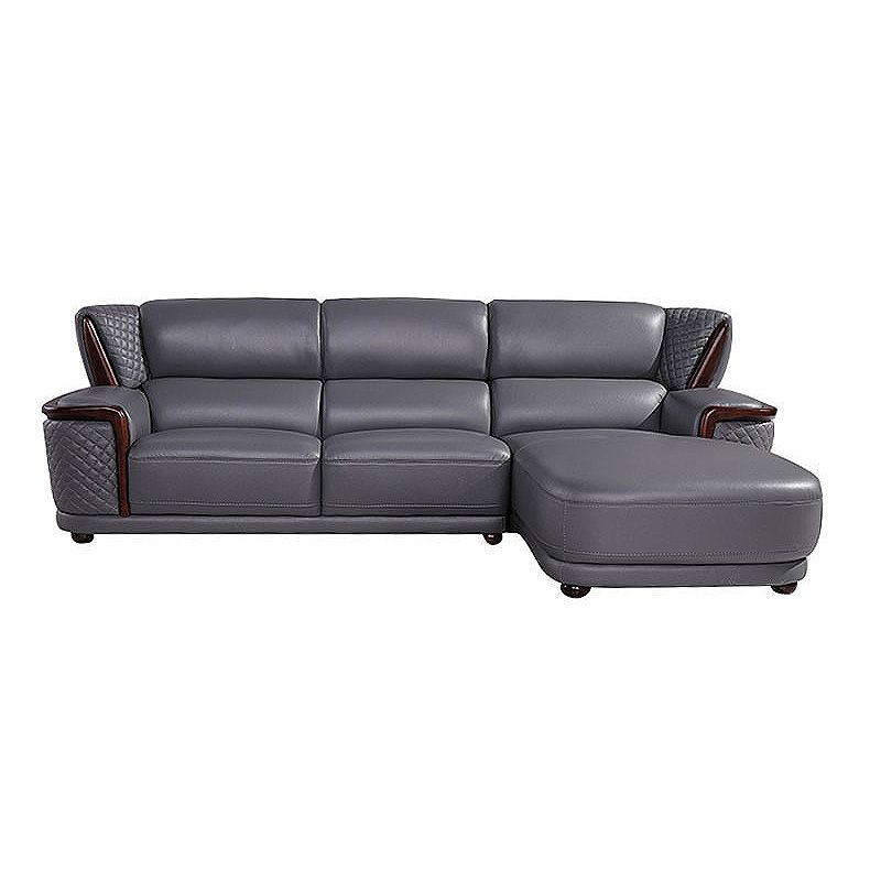 Genuine Leather Sectional Grey Cushion Back Sofa and Chaise for Living Room Clearhalo 'furn' 'furn_sectionals' 'Furniture' 'furniture_sectionals' 'Living Room Furniture' 'Sectionals' 1200x1200_fd86274f-6185-41ed-8979-680f8a31c339