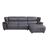 Genuine Leather Sectional Grey Cushion Back Sofa and Chaise for Living Room Clearhalo 'furn' 'furn_sectionals' 'Furniture' 'furniture_sectionals' 'Living Room Furniture' 'Sectionals' 1200x1200_fd86274f-6185-41ed-8979-680f8a31c339