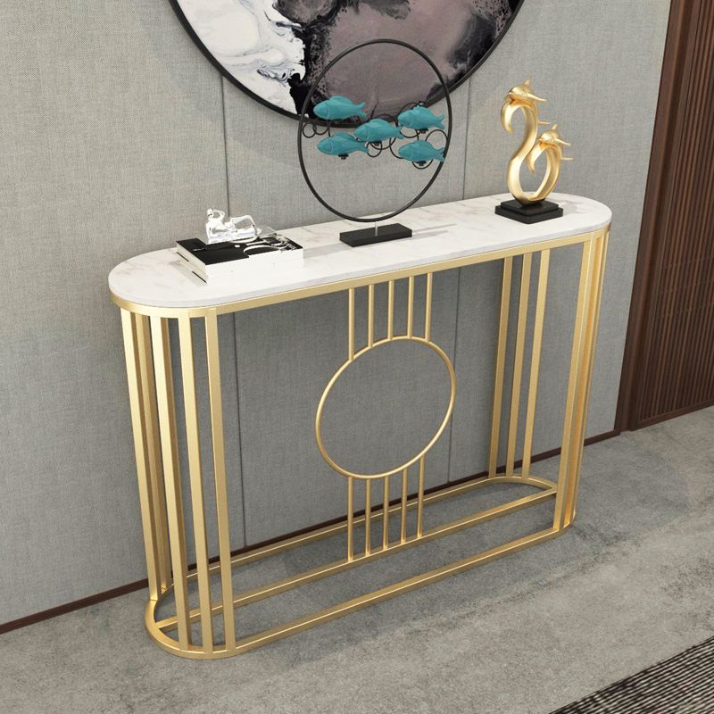 Tavolo console ovale in marmo glam tavolo da divano console telaio per sala