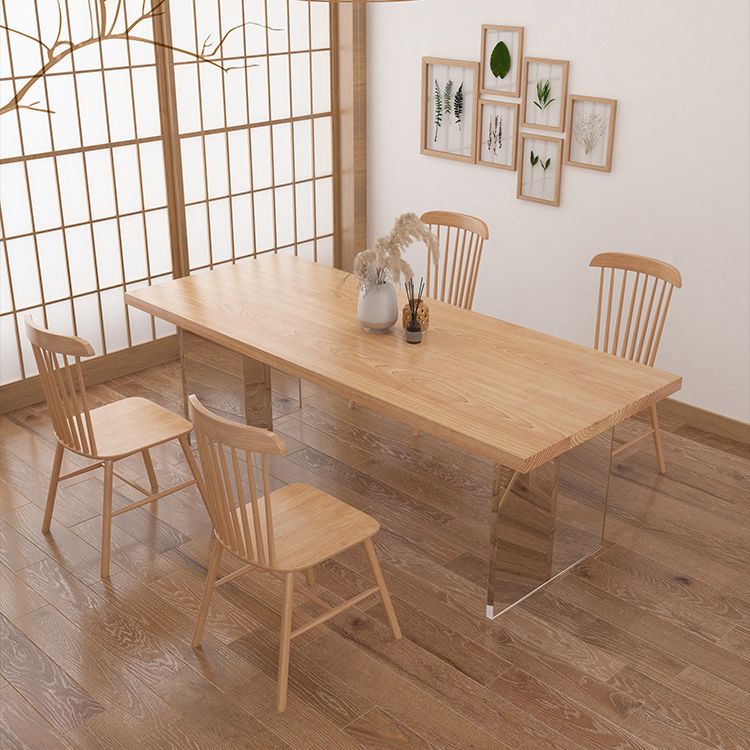 Pine Wood Top Dining Table Traditional Luxury Solid Wood Table with Sled Base Clearhalo 'Dining Tables & Seating' 'Dining Tables' 'dining_table' 'furn' 'furn_dining_table' 'Furniture' 'furniture_dining_table' 'Kitchen & Dining Furniture' 'kitchen' 'kitchen_dining_table' 1200x1200_fd872ff3-7ffb-4bc1-8992-9f051653646f