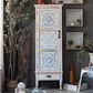 Industrial Distressed Wood Cabinet 1/2 - Drawer Solid Wood Storage Cabinet in White