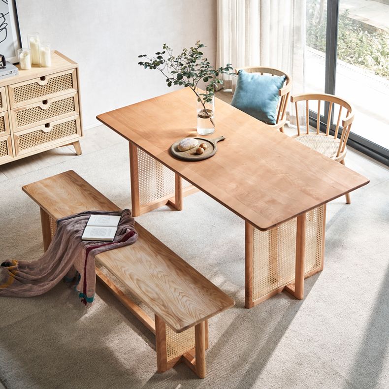 Ashwood Solid Wood Dining Table Wood Color Simplicity Fixed Table for Dining Room Clearhalo ' dining_table' 'Dining Tables & Seating' 'Dining Tables' 'furn' 'furn_dining_table' 'Furniture' 'furniture_dining_table' 'Kitchen & Dining Furniture' 'kitchen&dining_furn' 'kitchen' 'kitchen_dining_table' 1200x1200_fd898869-a319-42f1-a966-29e0d1f26b53