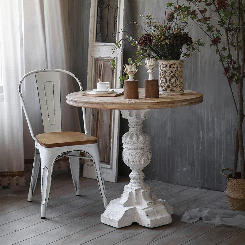 Rustic Style Side End Table Pedestal Distressed Round Sofa Side Accent Table Clearhalo 'Coffee & Accent Tables' 'End & Side Tables' 'end_side_tables' 'furn' 'furn_end_side_tables' 'Furniture' 'Living Room Furniture' 1200x1200_fd8a356d-0956-431a-bfe4-250477ba6a4f
