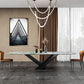 Glam Sintered Stone Dining Table Pedestal Base Casual Dining Table for Dining Room