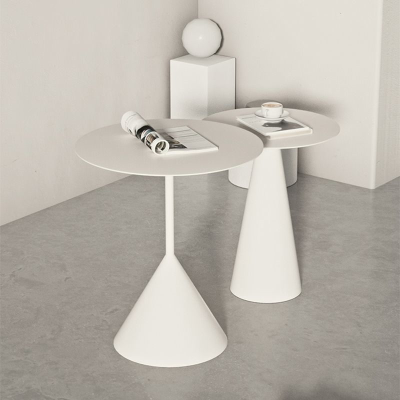 Tavolino tondo in metallo in metallo in metallo di metà secolo 19,6 "/21,6"