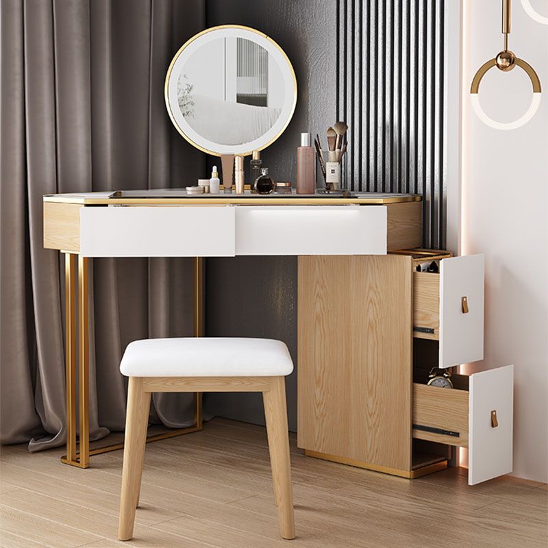 Tocador de maquillaje de madera escandinavo de madera tocador de tocador