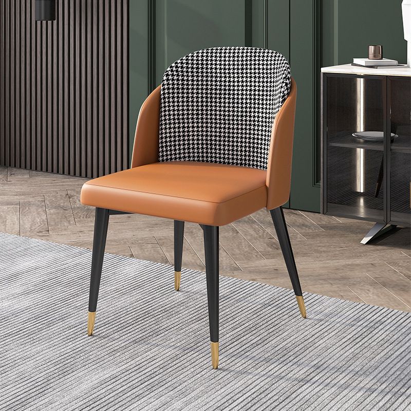 Nordic Style Upholstered Side Chairs Solid Back Armless Dining Chair Clearhalo 'Dining Chairs' 'Dining Tables & Seating' 'dining_chair' 'furn' 'furn_dining_chair' 'Furniture' 'Kitchen & Dining Furniture' 1200x1200_fd8dd839-b2c5-412a-95e8-733cca8101d3