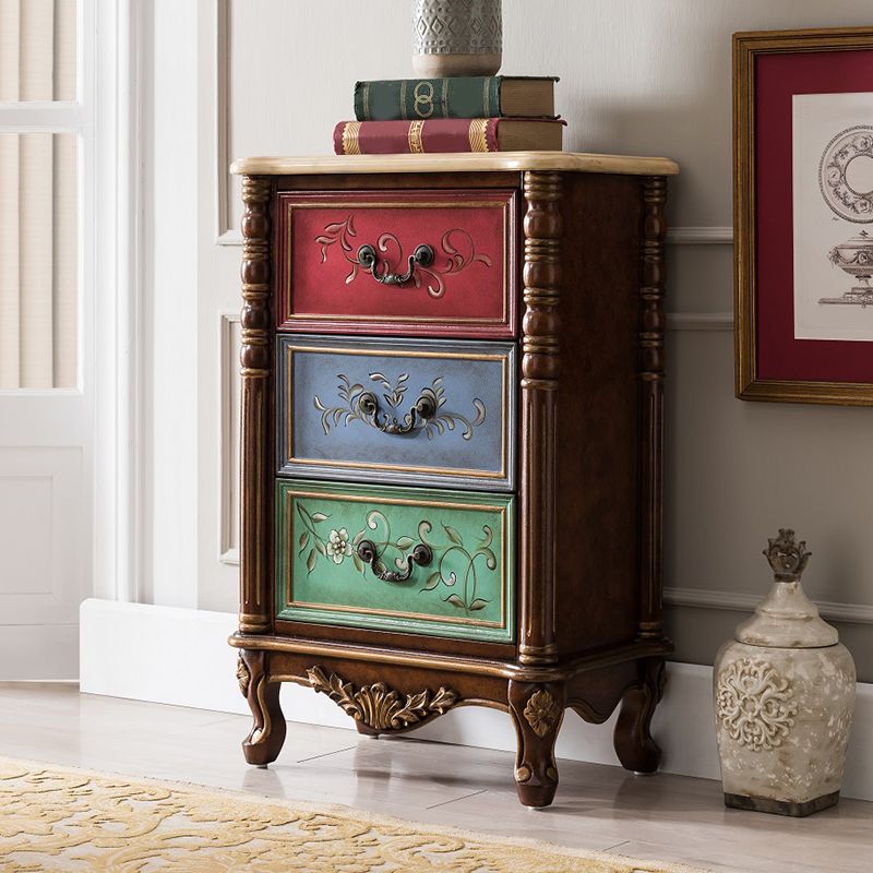 Style traditionnel lingerie verticale coffre en bois commode coffre pour chambre à coucher