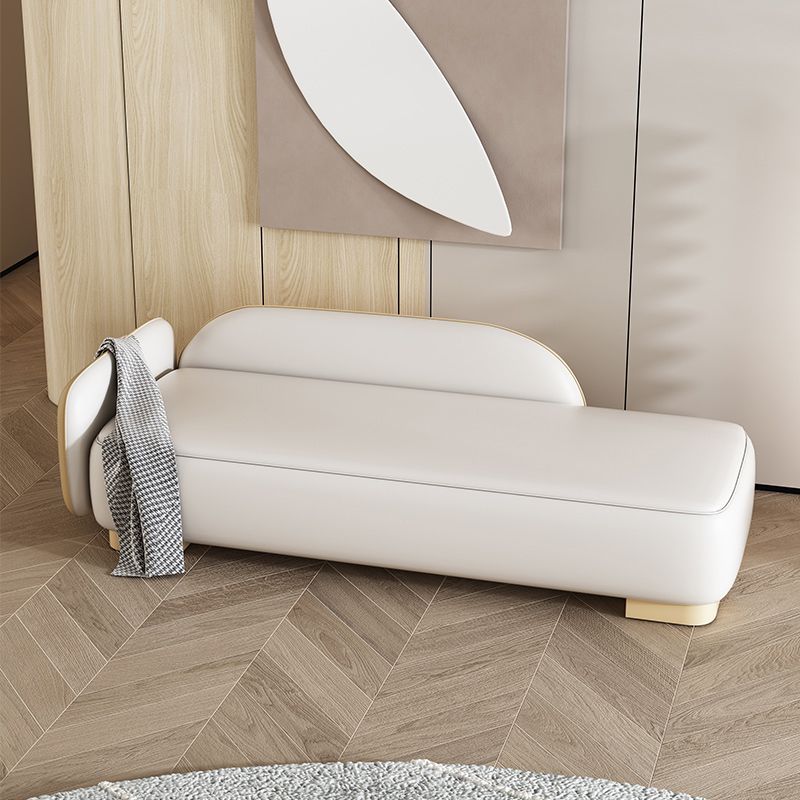 Modern Style Chaise Solid Color Lounge Chair with Genuine Leather