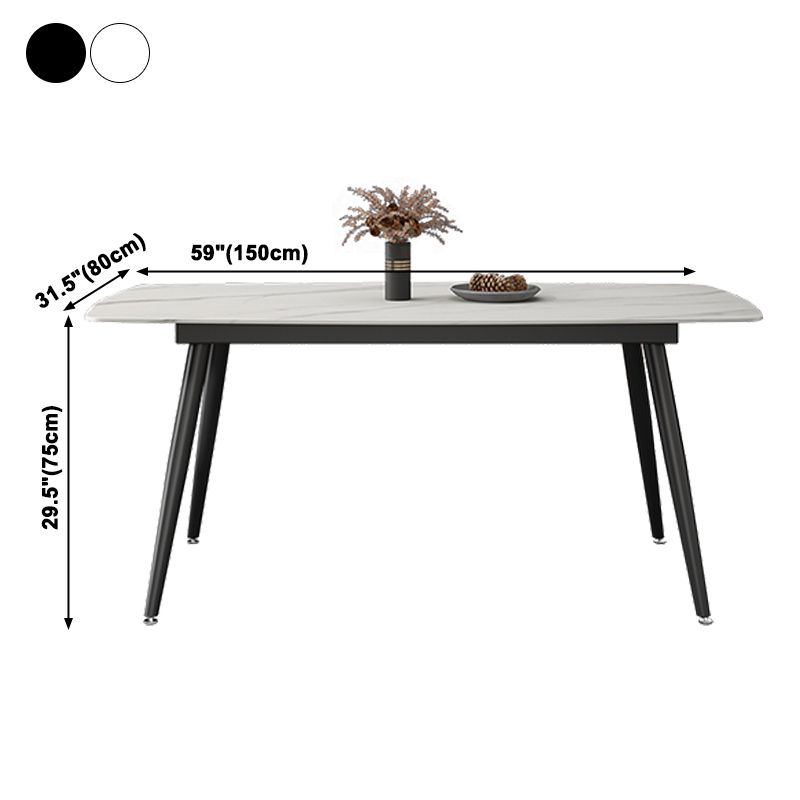 Industrial Style Stone Dining Table 4 Legs Dining Site Table for Dining Room Clearhalo ' dining_table' 'Dining Tables & Seating' 'Dining Tables' 'furn' 'furn_dining_table' 'Furniture' 'furniture_dining_table' 'Kitchen & Dining Furniture' 'kitchen&dining_furn' 'kitchen' 'kitchen_dining_table' 1200x1200_fd900c5f-3e33-4346-81c4-7b4194b8b886