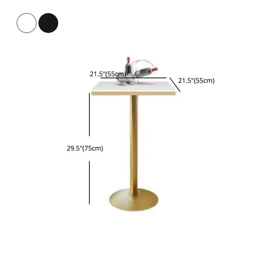 Glam Iron Bar Dining Table Faux Marble Gold Indoor Bistro Table with Single Pedestal Clearhalo 'Bar Furniture' 'Bar Tables' 'bar_tables' 'furn' 'furn_bar_tables' 'Furniture' 'furniture_bar_tables' 'Kitchen & Dining Furniture' 1200x1200_fd90c047-42e8-4ede-b50e-ed736c5f5a9a