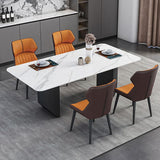 Sintered Stone Top Dining Table Rectangle Table with Metal Double Pedestal Clearhalo ' dining_table' 'Dining Tables & Seating' 'Dining Tables' 'furn' 'furn_dining_table' 'Furniture' 'furniture_dining_table' 'Kitchen & Dining Furniture' 'kitchen&dining_furn' 'kitchen' 'kitchen_dining_table' 1200x1200_fd90e066-356b-419e-8446-8855048ed80b