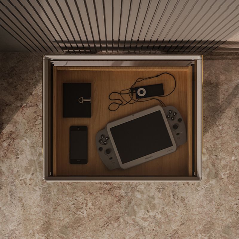 Top de table de chevet de 18 pouces H Lit Top en verre ouvert des jambes 1-Drawer incluse la table de nuit