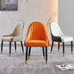 Glam -gestoffeerde eetkamerstoel Faux Leather en Metal Dining Accent Chair