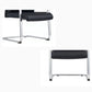 Fauteuil contemporain à accoudoirs fixes sans roues, chaise à dossier haut en cuir noir
