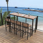 Industrial Rectangle Artificial Wood Bar Table Set 1/5 Pieces Counter Table with Stools