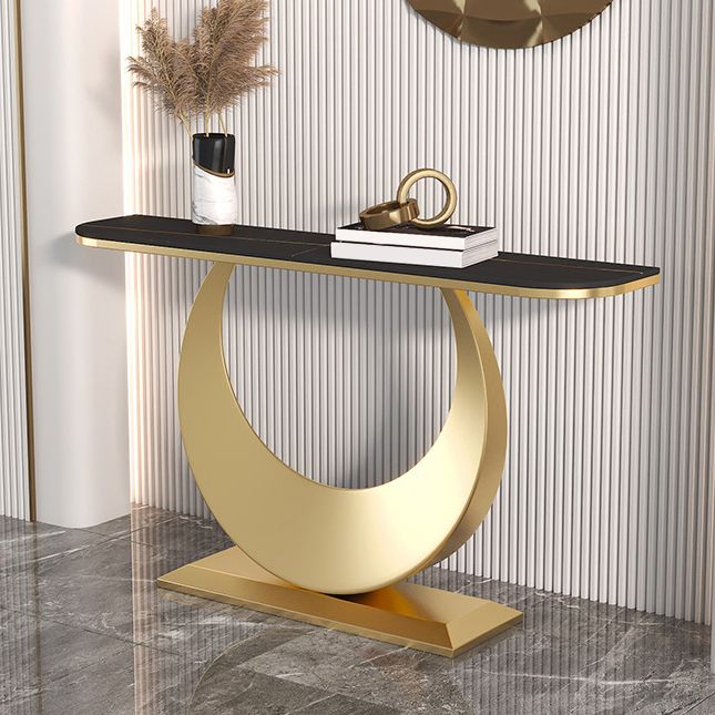 Tavolino console in pietra glam tavolo da divano console mezza luna per hall