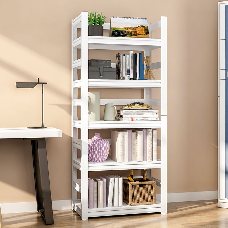 Steel Industrial Etagere Bookshelf White and Black Vertical Bookshelf for Home Clearhalo 'Bookcases' 'furn' 'furn_bookcases' 'Furniture' 'furniture_bookcases' 'kitchen' 'kitchen_bookcases' 'Living Room Furniture' 'Office Furniture' 1200x1200_fd95a0bf-00f6-4b3d-a5c4-28dc0a3656b8