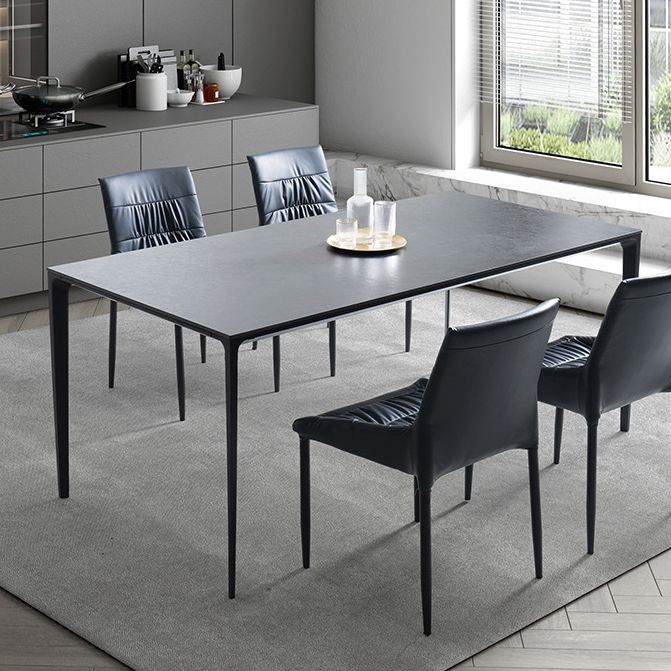 Modern Style Home Rectangular Sintered Stone Dining Table 4 Legs Table in Grey Clearhalo ' dining_table' 'Dining Tables & Seating' 'Dining Tables' 'furn' 'furn_dining_table' 'Furniture' 'furniture_dining_table' 'Kitchen & Dining Furniture' 'kitchen&dining_furn' 'kitchen' 'kitchen_dining_table' 1200x1200_fd96f272-265a-4419-b9df-19d064a4a7b3