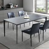 Modern Style Home Rectangular Sintered Stone Dining Table 4 Legs Table in Grey Clearhalo ' dining_table' 'Dining Tables & Seating' 'Dining Tables' 'furn' 'furn_dining_table' 'Furniture' 'furniture_dining_table' 'Kitchen & Dining Furniture' 'kitchen&dining_furn' 'kitchen' 'kitchen_dining_table' 1200x1200_fd96f272-265a-4419-b9df-19d064a4a7b3